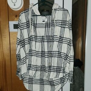 Black and White Plaid Hoodie